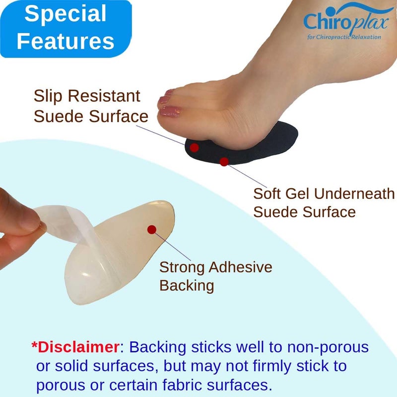 Chiroplax High Heel Pads Cushions Inserts (4 Pairs) Ball of Foot Metatarsal Forefoot Pain Relief Anti-Slip Shoe Insoles for Women (Beige+Black, Normal Thickness) - Image 3